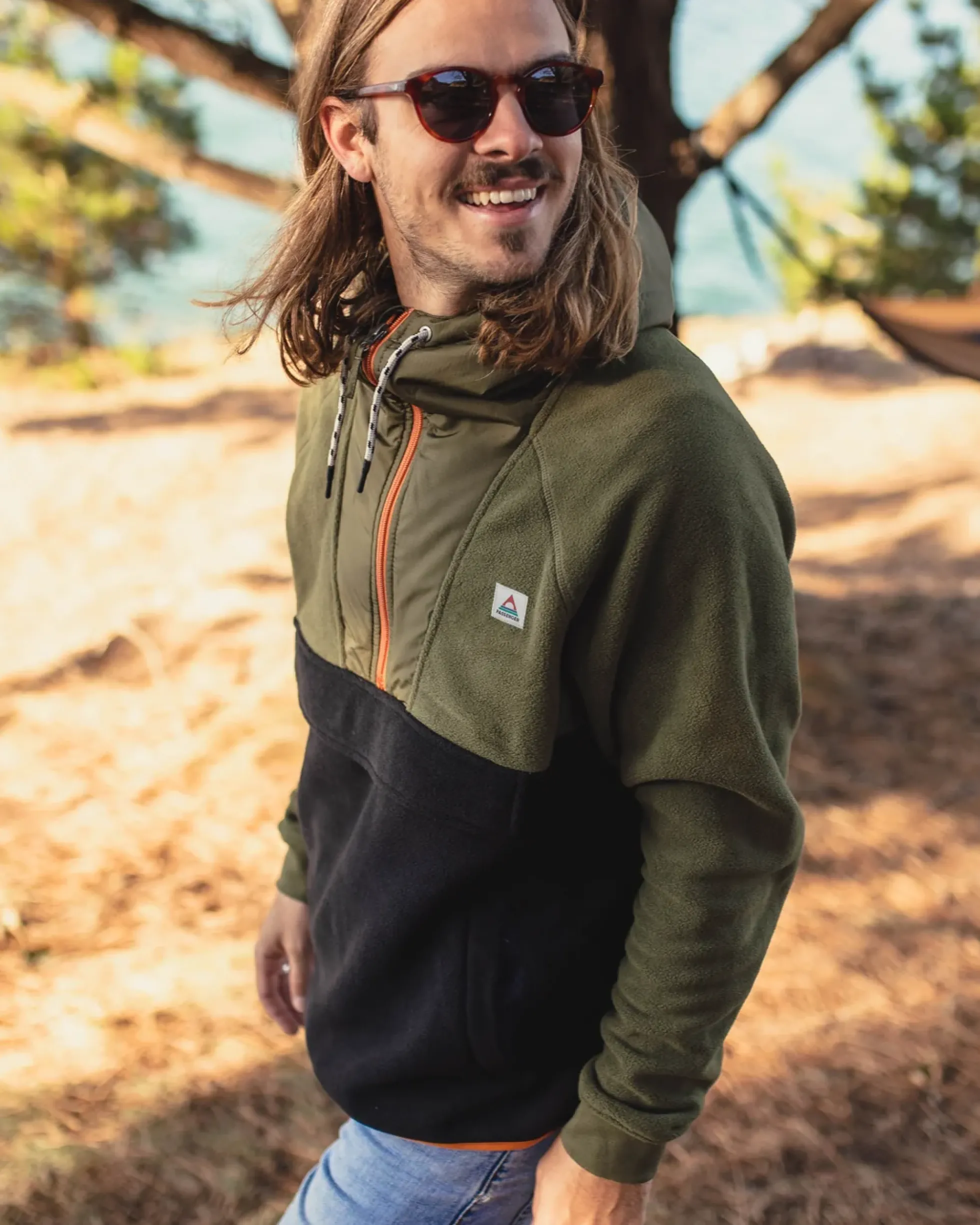 Herren Woodland Kapuzen 1/2 Zip Polar Fleece