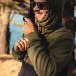 Herren Woodland Kapuzen 1/2 Zip Polar Fleece