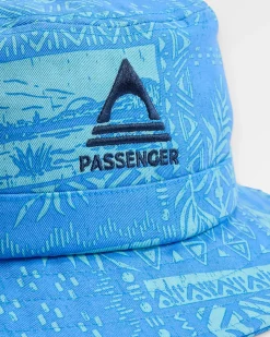 Schattierter natürliche Fischerhut – Patchwork Marineblau