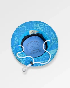 Schattierter natürliche Fischerhut – Patchwork Marineblau