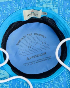 Schattierter natürliche Fischerhut – Patchwork Marineblau